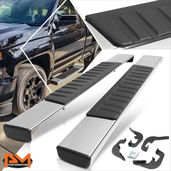 PM PERFORMOTOR for 07-19 Silverado/Sierra Regular Cab 6"Side Step Nerf Bar Running Board Chrome