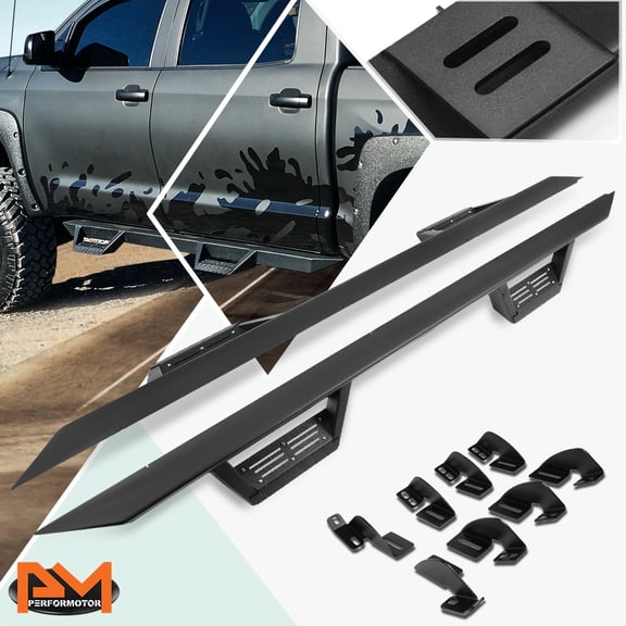 PM PERFORMOTOR for 07-20 Tundra Extended Crew Cab 3" Side Nerf Bar Running Board+Down Step Pad
