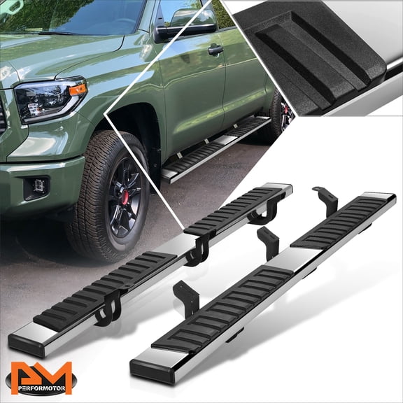 PM PERFORMOTOR for 07-21 Toyota Tundra Crew Max 6.75" Side Step Pads Nerf Bar Running Boards