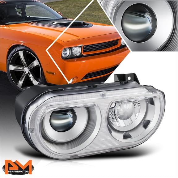 PM PERFORMOTOR for 08-14 Dodge Challenger OE Style Right Side Projector Headlight Lamp Chrome