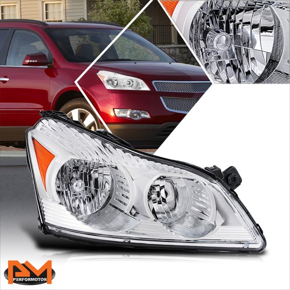 PM PERFORMOTOR for 09-12 Chevy Traverse LS LT Factory Style Right Side Headlight Lamp Chrome