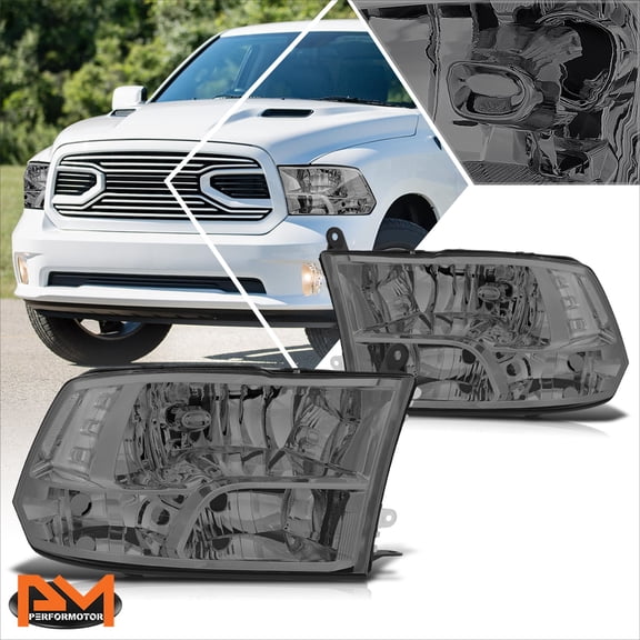 PM PERFORMOTOR for 09-12 Dodge Ram 1500-3500 Factory Style Headlights Assembly Smoked/Clear