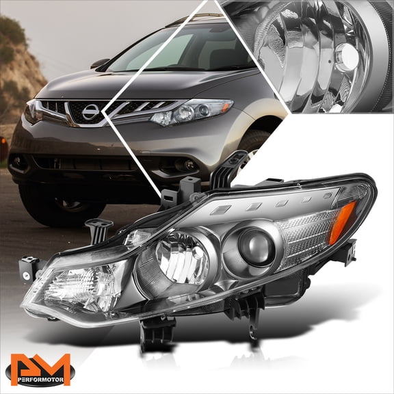 PM PERFORMOTOR for 09-14 Nissan Murano Factory Style Left Side Projector Headlight Lamp Chrome