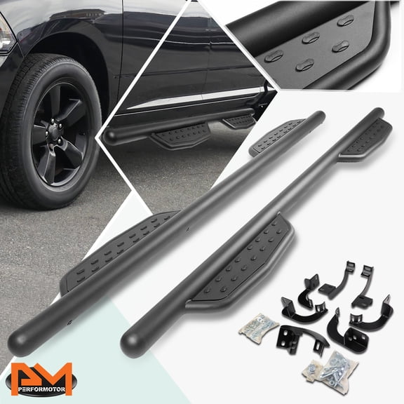 PM PERFORMOTOR for 09-20 Dodge Ram 1500-3500 Crew Cab 3" Side Step Nerf Bar Running Board Black
