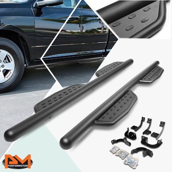 PM PERFORMOTOR for 09-20 Dodge Ram Truck Extended Cab 3" Side Step Nerf Bar Running Board Black