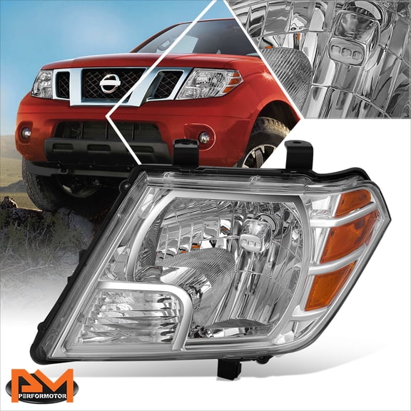 PM PERFORMOTOR for 09-21 Nissan Frontier Factory Style Driver Side Chrome Amber Headlight/Lamp