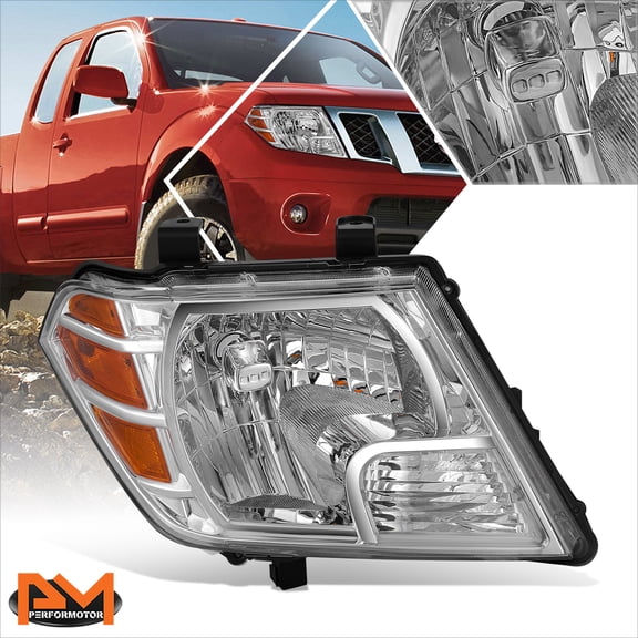 PM PERFORMOTOR for 09-21 Nissan Frontier Factory Style Right Side Chrome Amber Headlight/Lamp