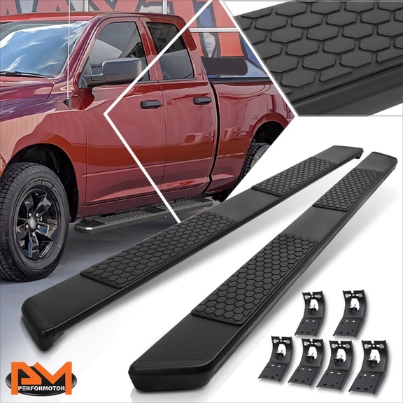 PM PERFORMOTOR for 09-22 Dodge Ram Truck Quad Cab 5.5" Side Step Nerf Bar Running Board Black