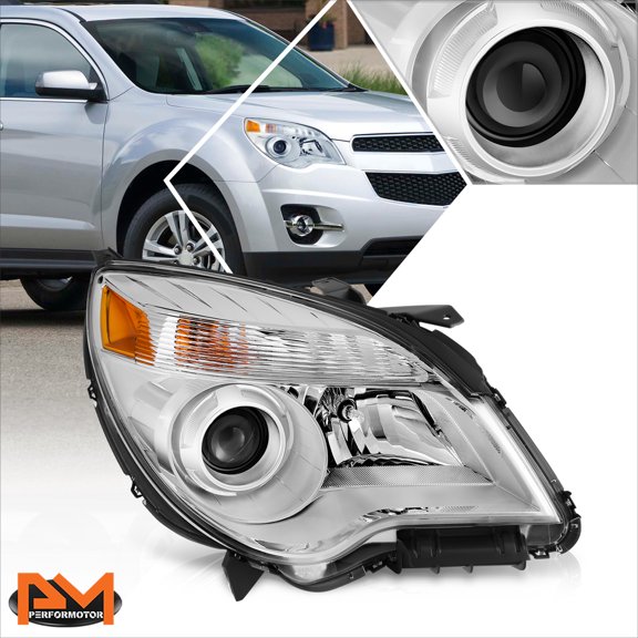 PM PERFORMOTOR for 10-15 Chevy Equinox LTZ OE Style Right Side Projector Chrome/Amber Headlight