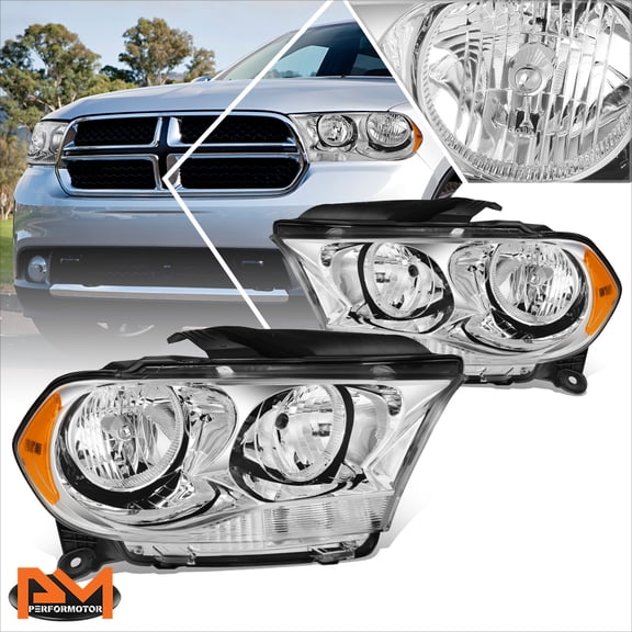 PM PERFORMOTOR for 11-13 Dodge Durango Direct Replacement Headlight/Lamps Amber Corner Chrome