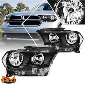 PM PERFORMOTOR for 11-13 Dodge Durango Direct Replacement Headlight/Lamps Clear Corner Black