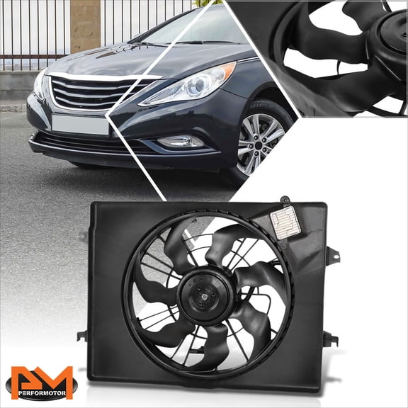 PM PERFORMOTOR for 11-15 Sonata/Optima 2.4L Hybrid Factory Style Radiator Cooling Fan Assembly