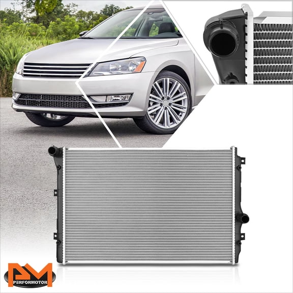 PM PERFORMOTOR for 12-14 VW Passat 2.0L TDI AT/MT OE Style Aluminum Cooling Radiator DPI-13466