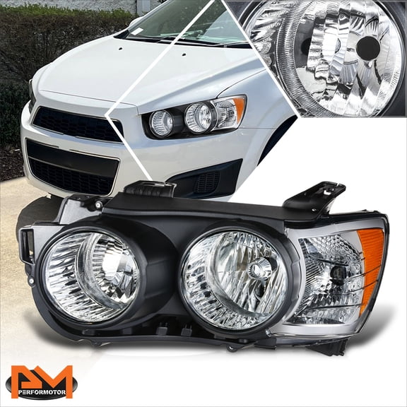 PM PERFORMOTOR for 12-16 Chevy Sonic w/Black Bezel OE Style Left Driver Side Headlight Lamp