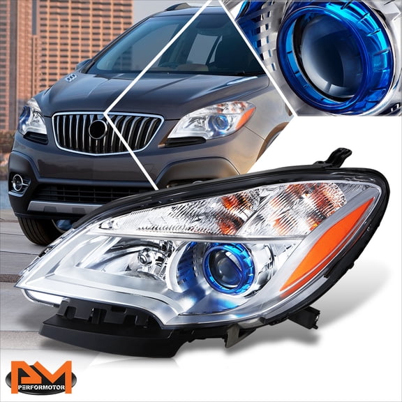 PM PERFORMOTOR for 13-16 Buick Encore OE Style Left Side Projector Headlight Chrome Housing