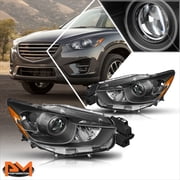 PM PERFORMOTOR for 13-16 Mazda CX-5 Projector Black Housing Headlight Amber Corner Signal Lamp