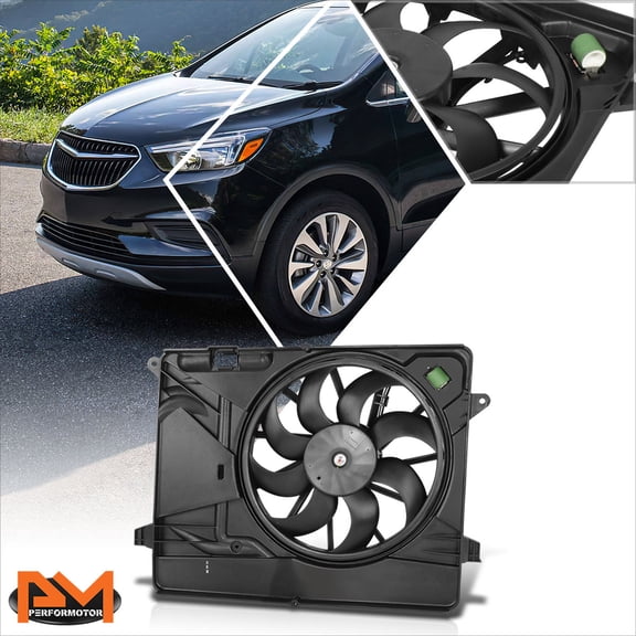 PM PERFORMOTOR for 13-22 Buick Encore Factory Style Lightweight Radiator Cooling Fan Assembly