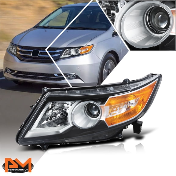 PM PERFORMOTOR for 14-17 Honda Odyssey Factory Style Driver Side Projector Headlight Lamp Black