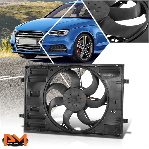 PM PERFORMOTOR for 15-20 Audi A3 Quattro/VW GTI Jetta 1.8L 2.0L Radiator Cooling Fan Assembly