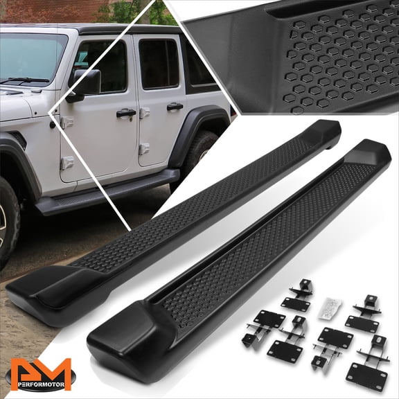 PM PERFORMOTOR for 18-24 Jeep Wrangler JL 4-Dr 6"Side Step Nerf Bar Running Board Matte Black