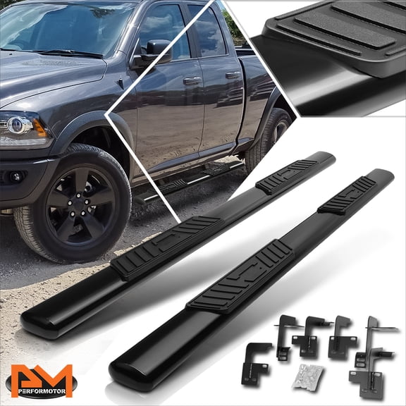 PM PERFORMOTOR for 19-20 RAM 1500 Quad/Ext Cab 5" Oval Side Step Nerf Bar Running Board Black