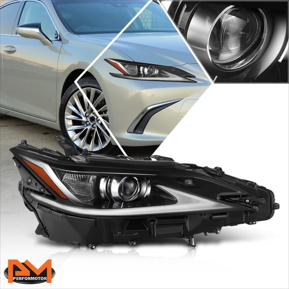 PM PERFORMOTOR for 19-21 Lexus ES300H ES350 OE Style Right Side LED Projector Headlight Black
