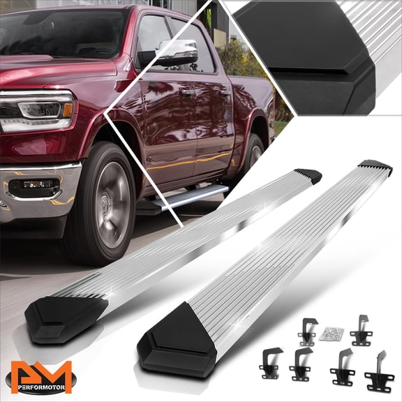 PM PERFORMOTOR for 19-24 Dodge Ram 1500 Crew Cab 6" Ridged Step Nerf Bar Running Boards Pair