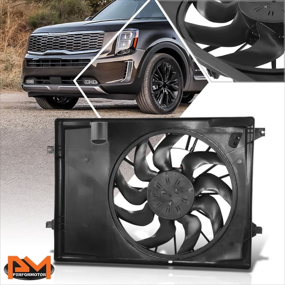 PM PERFORMOTOR for 20-24 Telluride 3.8L Factory Style Lightweight Radiator Cooling Fan Assembly