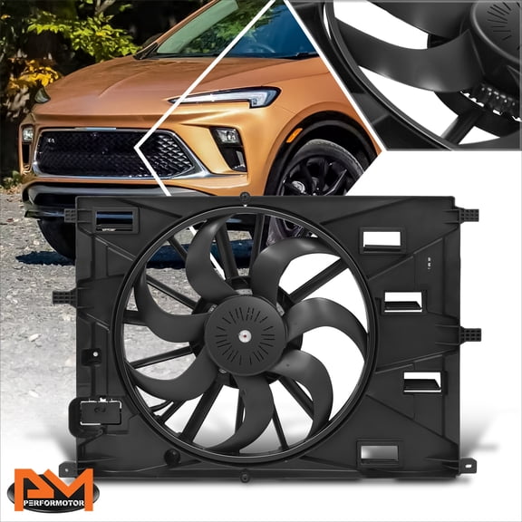 PM PERFORMOTOR for 20-25 Buick Encore GX Chevy Trailblazer 1.3L AWD Front Radiator Fan Assembly