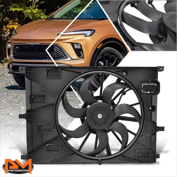 PM PERFORMOTOR for 20-25 Buick Encore GX Chevy Trailblazer 1.3L FWD Front Radiator Fan Assembly