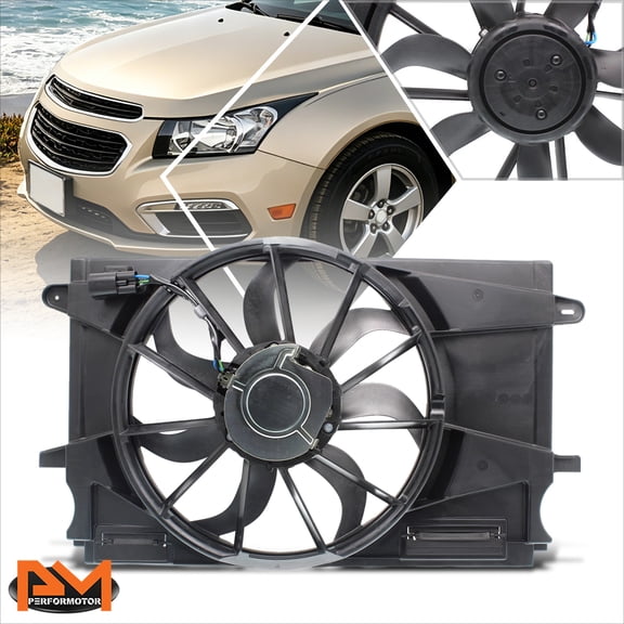 PM PERFORMOTOR for 2016 Chevy Cruze L LS LT Premier Factory Style Radiator Cooling Fan Assembly