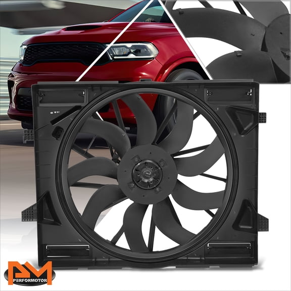 PM PERFORMOTOR for 21-25 Dodge Durango 3.6L V6 5.7L V8 Engine Radiator Cooling Fan Assembly