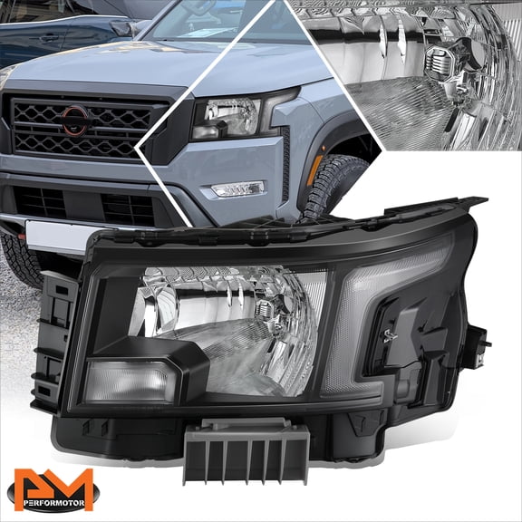 PM PERFORMOTOR for 22-25 Nissan Frontier Driver Left Side Black Housing Clear Lens Headlight