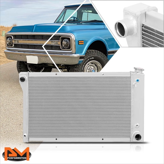 PM PERFORMOTOR for 67-72 Chevy/GMC C/K Pickup/Suburban 6CYL 3-Row Full Aluminum Racing Radiator