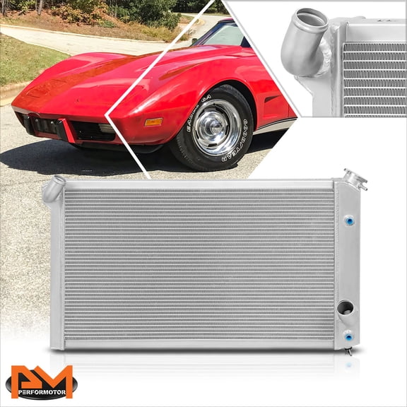 PM PERFORMOTOR for 73-76 Chevrolet Corvette V8 5.7/7.4 MT 3-Row Full Aluminum Racing Radiator