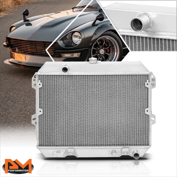 PM PERFORMOTOR for 75-78 Datsun 280Z Fairlady Full Aluminum 3-Row Performance Racing Radiator
