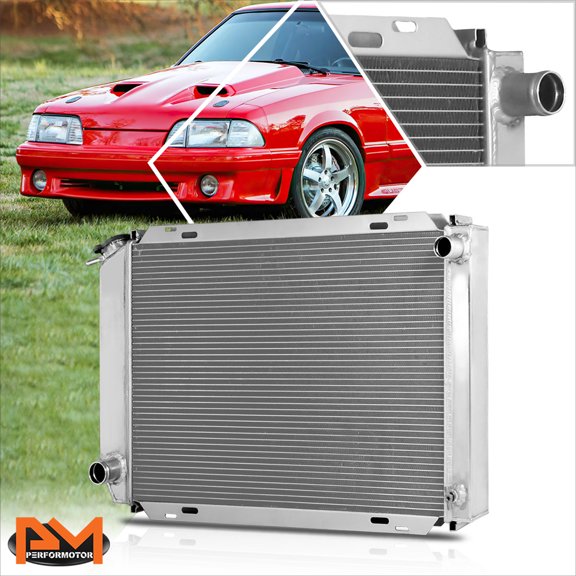 PM PERFORMOTOR for 79-93 Ford Mustang/Lincoln Mark VII 3-Row Full Aluminum Core Racing Radiator