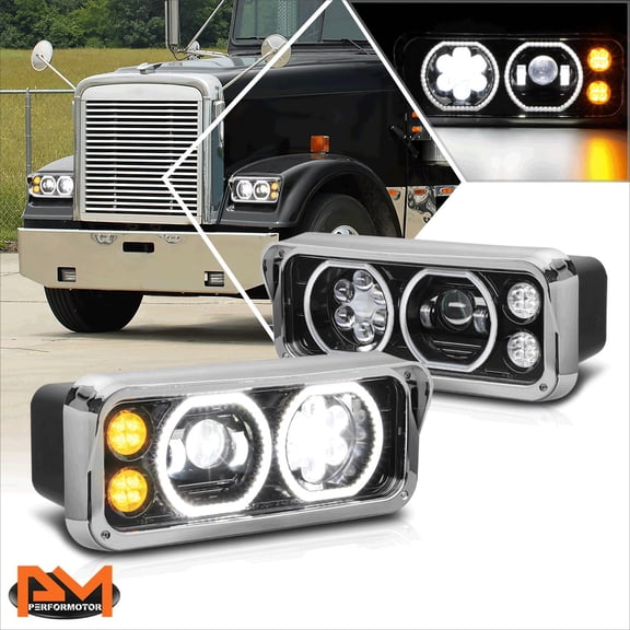 PM PERFORMOTOR for 81-19 Kenworth W900/Western Star 4800 Full LED Dual Halo Projector Headlight