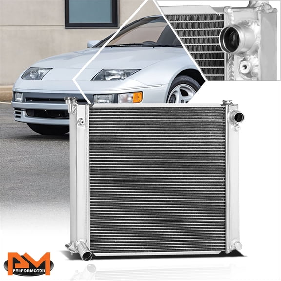 PM PERFORMOTOR for 90-96 300ZX Turbo Z32 Fairlady Z Aluminum 2-Row Performance Racing Radiator