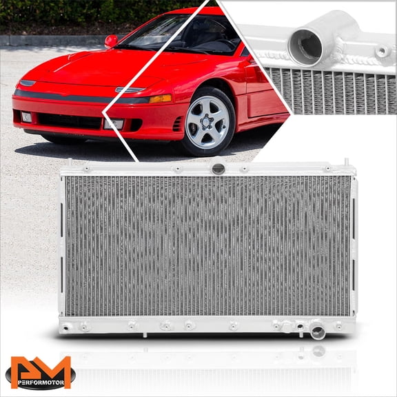 PM PERFORMOTOR for 91-99 Mit 3000GT/91-96 Dodge Stealth 2-Row Aluminum Core Cooling Radiator