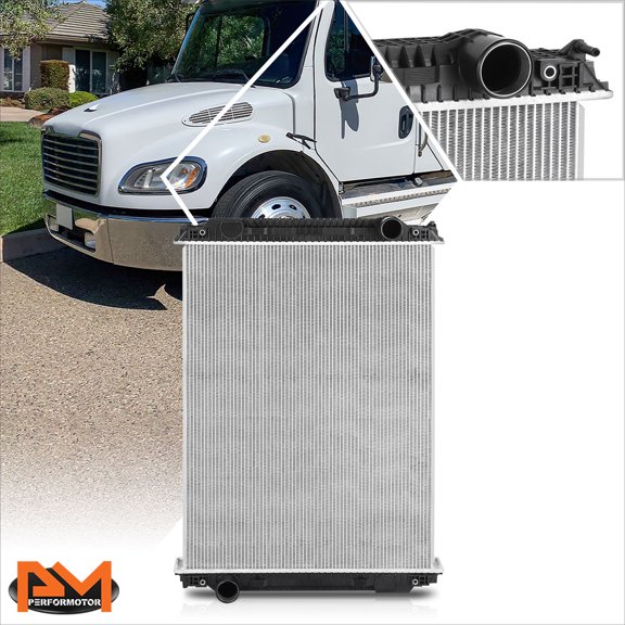 PM PERFORMOTOR for 93-12 Freightliner FLD112/Business Class M2/M2 106 Aluminum 2-Row Radiator