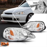 PM PERFORMOTOR for 99-00 Honda Civic EJ/EM/EK Chrome Housing Headlight Amber Corner Signal Lamp