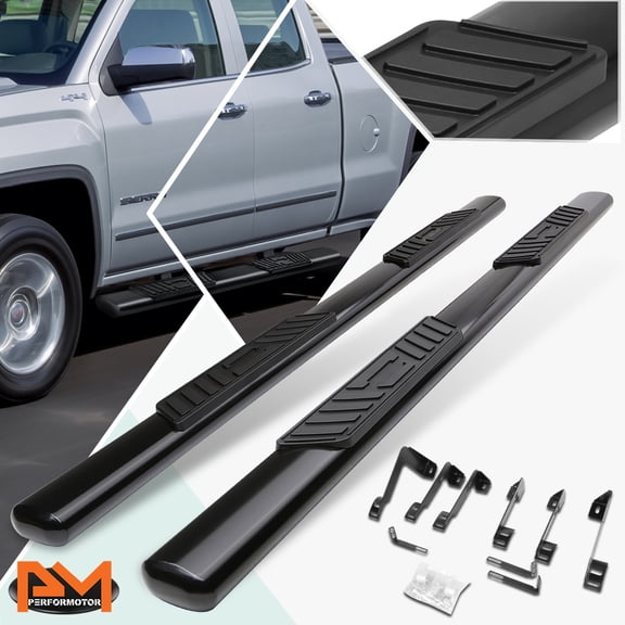 PM PERFORMOTOR for 99-14 Silverado/Sierra Ext Oval 5" Side Step Nerf Bar Running Board Black