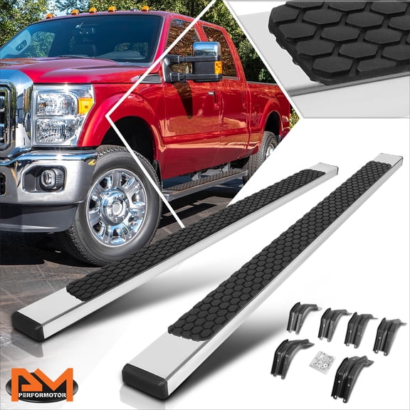 PM PERFORMOTOR for 99-16 Ford F250-F550 SD Crew Cab 5" Step Pad Flat Running Boards Non-Slip