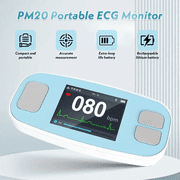PM20 Personal Portable ECG Monitor, Handheld EKG Heart Rate Detector, 2.4 Inch Color TFT LCD, Rechargeable Lithium Battery, Home Heart Health Monitoring Device with Mobile App Sync