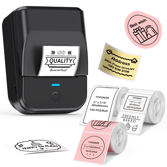 PM240 Label Maker Machine with 3 Tapes, 2" Portable Thermal Label Printer for Phone & PC, Bluetooth Label Maker with Multiple Templates for Small Business, Office, Home, School