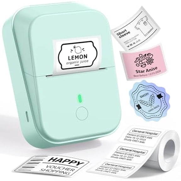 PM260 Label Maker Machine with Tape, 2 Inch Label Maker Bluetooth Label Printer, Inkless Portable Labeler for Home, Kitchen, School, Office Organization, Green