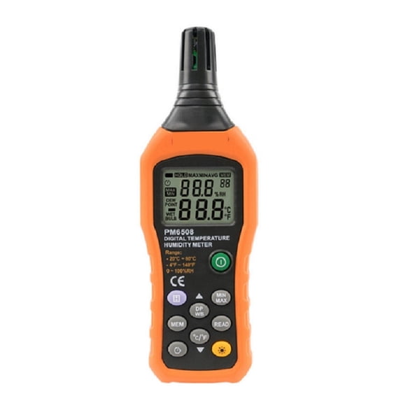 PM6508 Temperature Humidity Meter, Digital Thermometer Hygrometer Monitor With Ambient, Dew Point, Wet Bulb For Indoor/Outdoor
