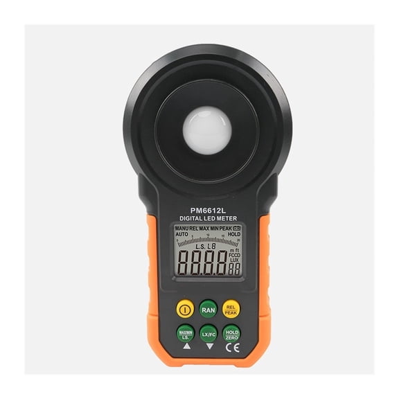 PM6612L Illuminometer LCD Digital Analog Bar Lux Meter 20-200000 lux Handheld Light Meter for LED Light Measuring ,Energy Efficent