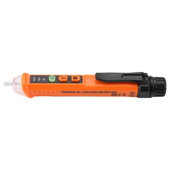 PM8909 Intelligent Non-Contact AC Voltage Tester Pen, 12V-1000V Circuit Detector with LED Flashlight, Dual Range Sensitivity, Audible and Visual Alarm for Home Electrical Safety